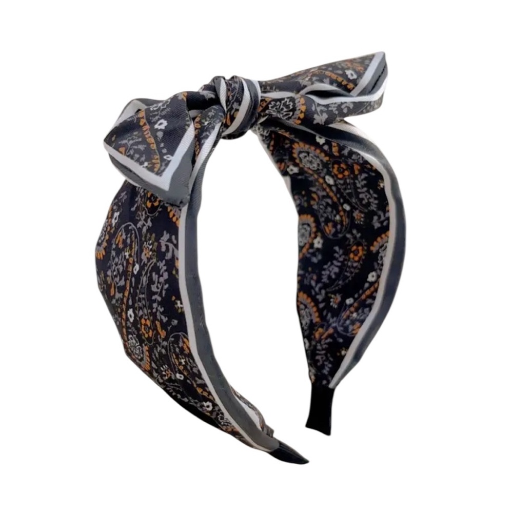 💖 3/$30 💖 Black Paisley Print Bow Headband